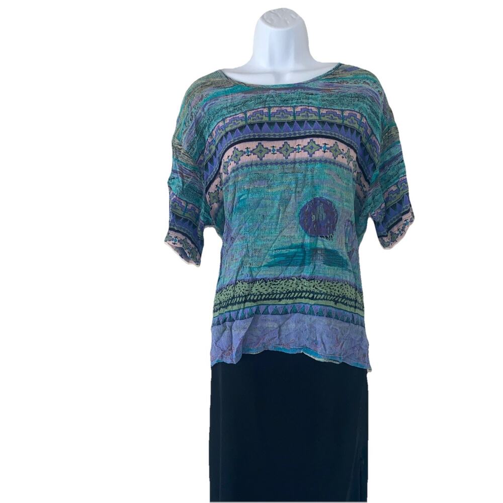 Y2K Endless Options M Artsy Boho Festival Cowgirl Fairy Sheer Blouse Cottagecore
